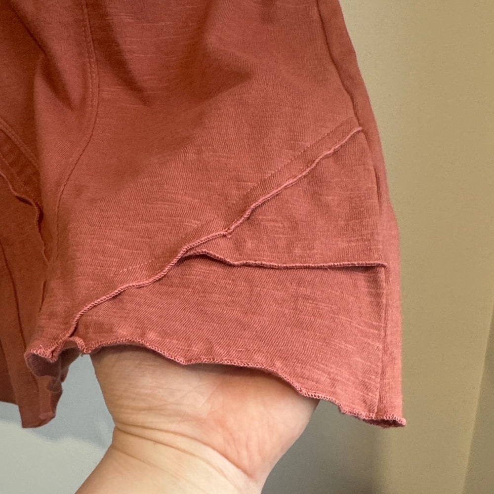 Women's Button-Down Tunic Top - Rust - Picture 6 of 9